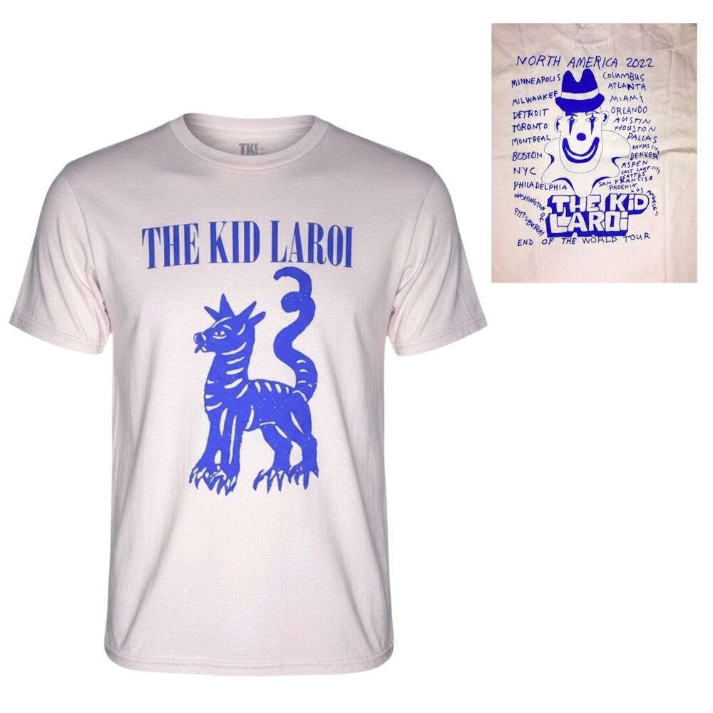 Kid Laroi Graphic T Shirt End Of World Tour 2022 Medium Men's Unisex Blue White